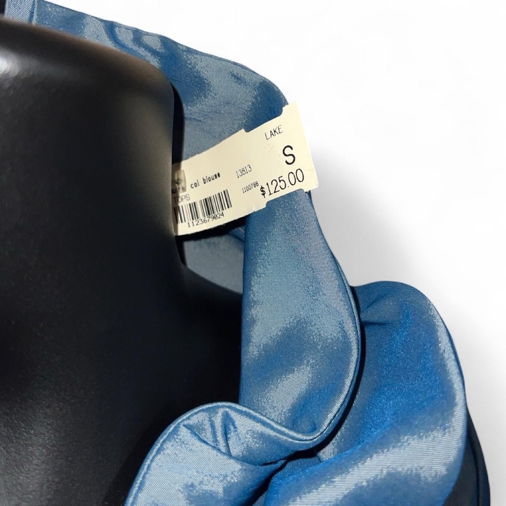 Samuel Dong Slate Blue Ruffled Zip-Front Jacket - Slim-Fit Long-Sleeve Shacket, - Picture 5 of 8